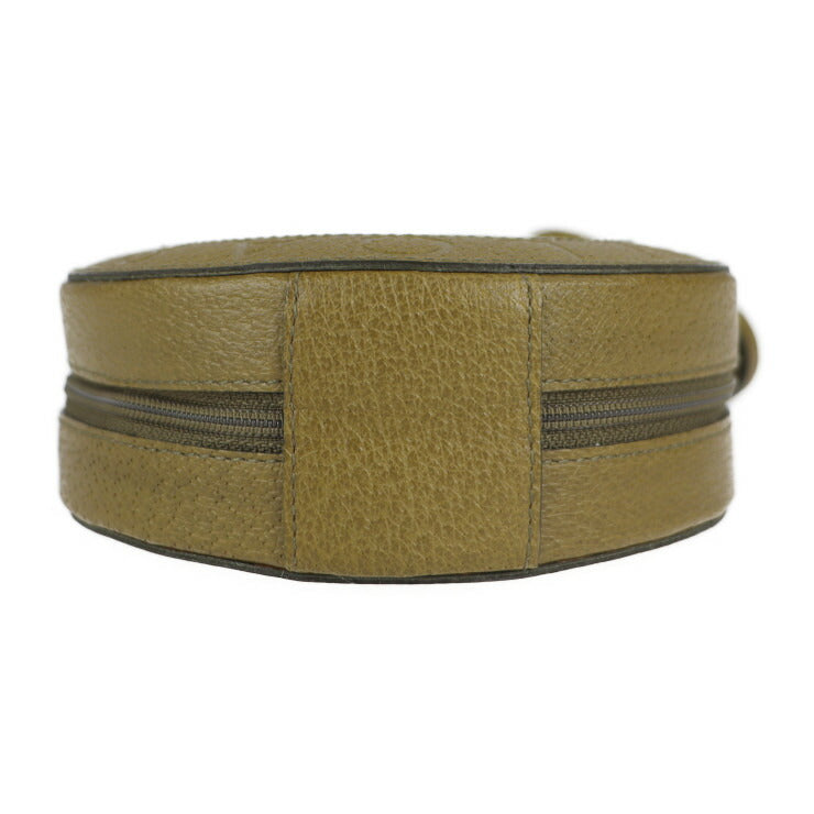 超美品 BVLGARI ブルガリ Yoyo ヨーヨー B-ZERO1 ビーゼロワン ショルダーバッグ - レザー カーキグリーン系 ポシェット ラウンド ロゴ