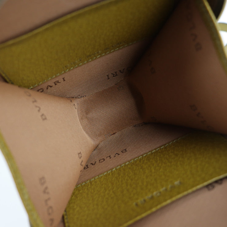 超美品 BVLGARI ブルガリ Yoyo ヨーヨー B-ZERO1 ビーゼロワン ショルダーバッグ - レザー カーキグリーン系 ポシェット ラウンド ロゴ