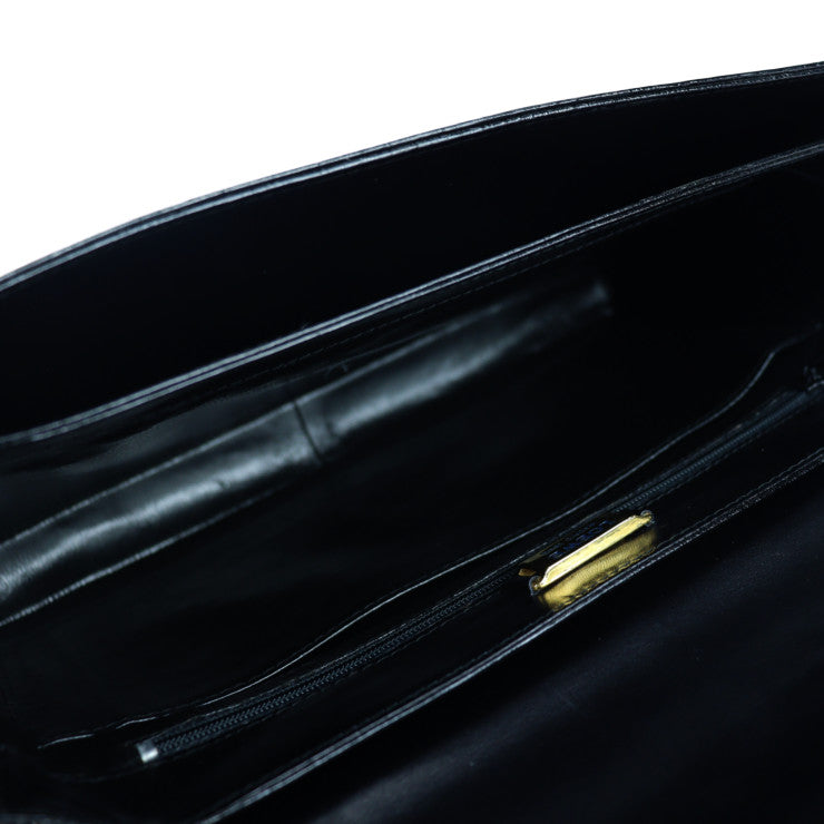 LOEWE ロエベ クロコダイル 最高級品 上質 ショルダーバッグ - クロコダイル ブラック ゴールド金具 エキゾチックレザー フラップ