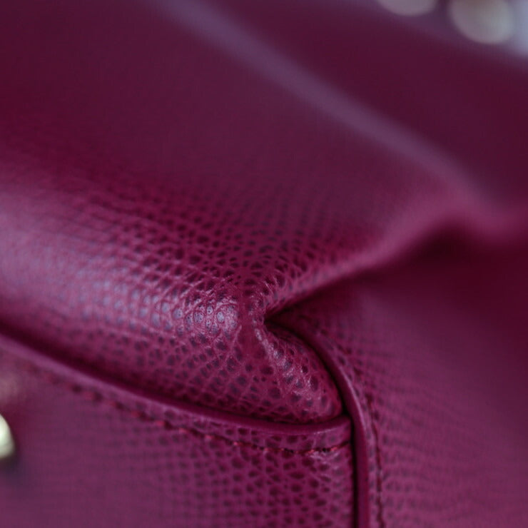 超美品 Furla フルラ LOTUS ロータス ハンドバッグ レザー ローズ系 ゴールド金具 トートバッグ ショルダーバッグ