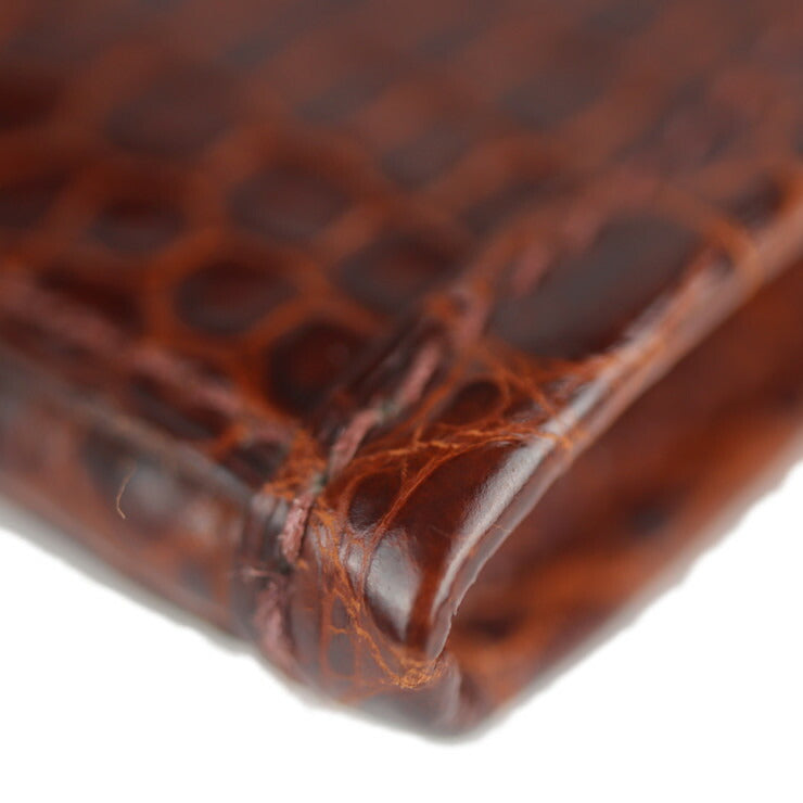 美品 HERMES エルメス ジジェ ミニ クラッチバッグ - ポロサス ミール ミエル ブラウン系 Hロゴ クロコダイル □I 刻印