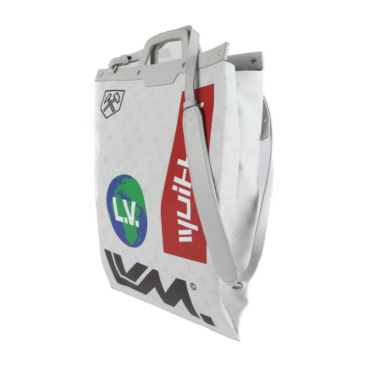 LOUIS VUITTON ルイ ヴィトン フラット ヴェルティカル トート モノグラムホワイト トートバッグ M44627 PVC レザー ブロン ホワイト系 マルチカラー 2WAY ショルダー ビトン