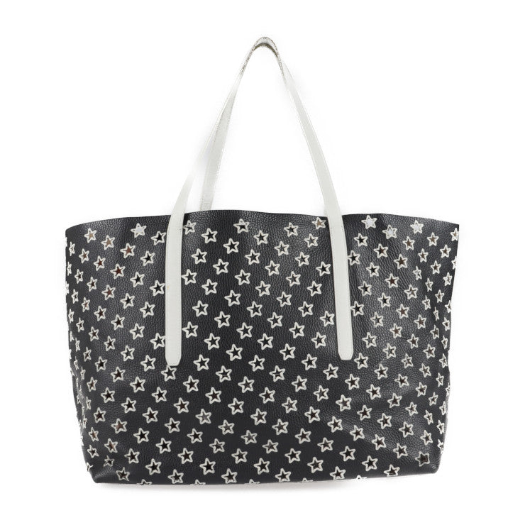 JIMMY CHOO ジミーチュウ ピムリコ トートバッグ - レザー ブラック ホワイト スター パンチング