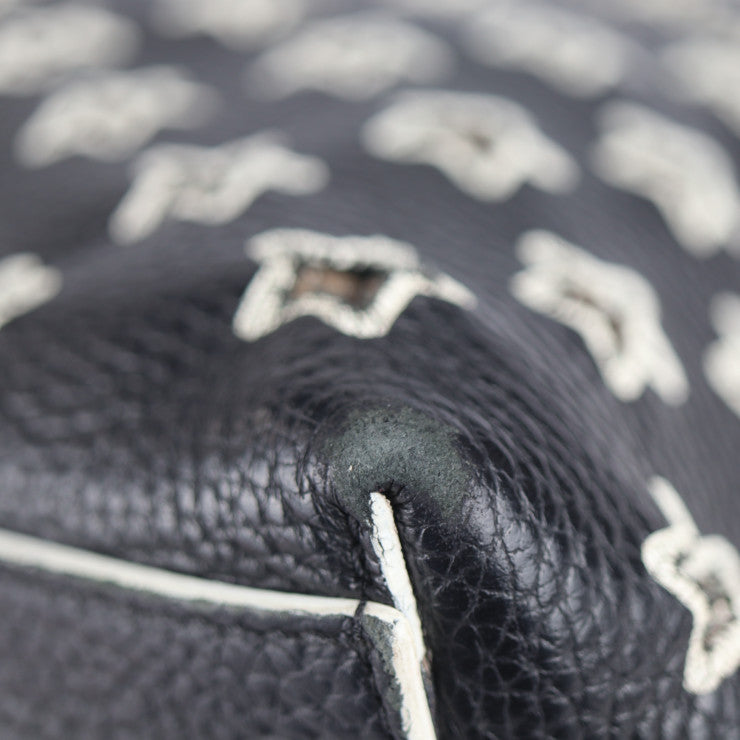 JIMMY CHOO ジミーチュウ ピムリコ トートバッグ - レザー ブラック ホワイト スター パンチング