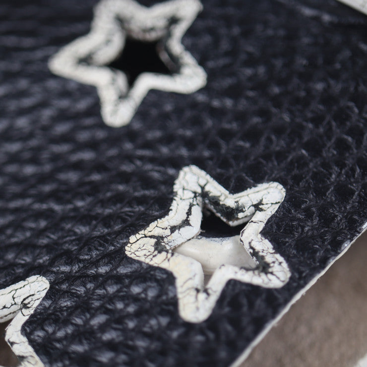 JIMMY CHOO ジミーチュウ ピムリコ トートバッグ - レザー ブラック ホワイト スター パンチング