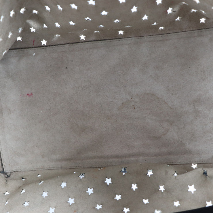 JIMMY CHOO ジミーチュウ ピムリコ トートバッグ - レザー ブラック ホワイト スター パンチング