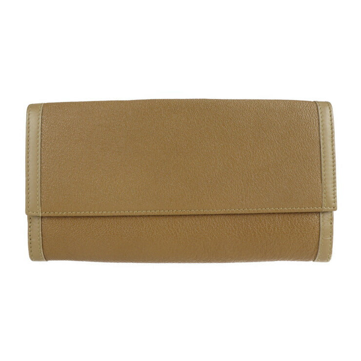 超美品 BVLGARI ブルガリ DOPPIOTONDO ドッピオトンド 長財布 26856 レザー ライトブラウン系 ゴールド金具 Wホック 二つ折り財布