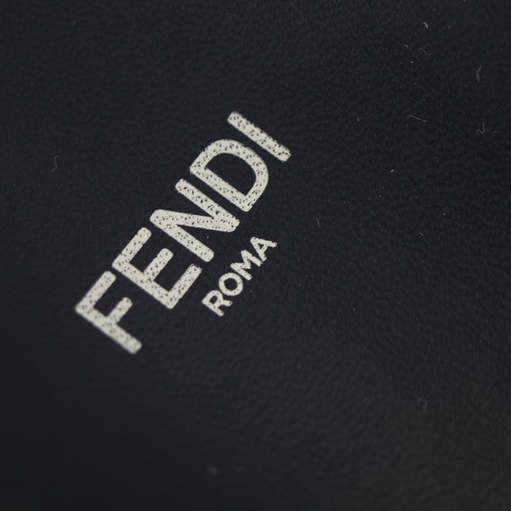 新品未使用展示品 FENDI フェンディ スライドサンダル サンダル ＃37 キャンバス レザー ラバー ネイビー レッド ホワイト フラット スリッパ リボン 参考サイズ 24.0cm