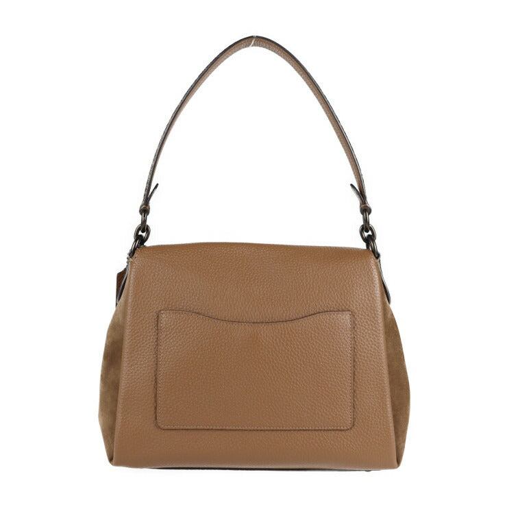 新品未使用展示品 COACH コーチ ブティックライン ハンドバッグ 4612 レザー スウェード パイソン ブラウン 2WAY ショルダー フラップ