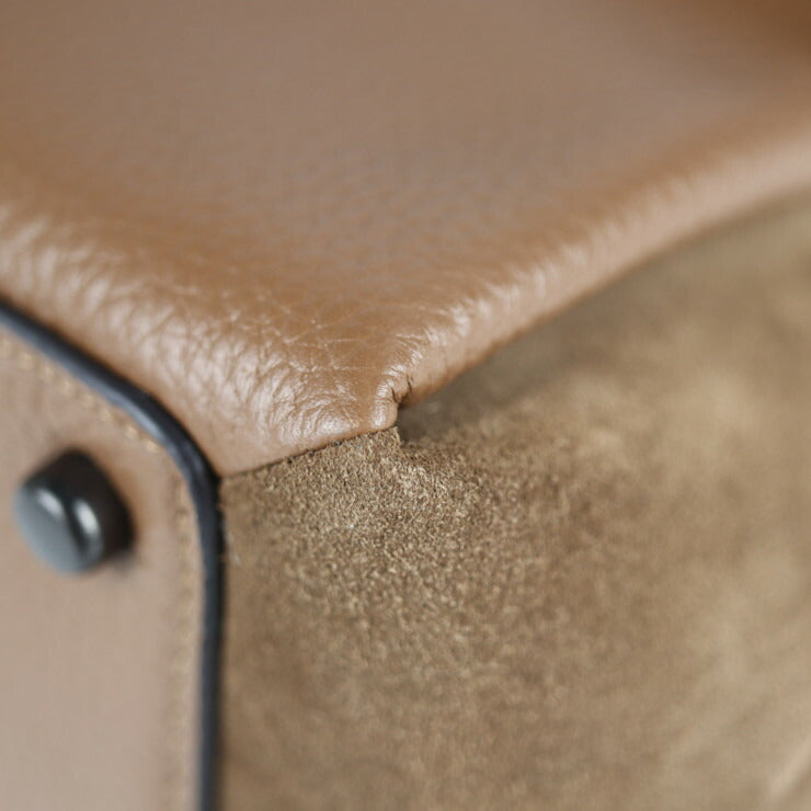 新品未使用展示品 COACH コーチ ブティックライン ハンドバッグ 4612 レザー スウェード パイソン ブラウン 2WAY ショルダー フラップ