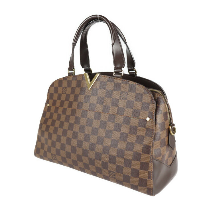 LOUIS VUITTON ルイ ヴィトン ケンジントン ボーリング ダミエ ハンドバッグ N41505 PVC レザー エベヌ ブラウン ゴールド金具 ビトン