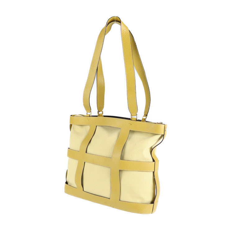 Salvatore Ferragamo サルヴァトーレ フェラガモ ショルダーバッグ トートバッグ AG 21 4229 キャンバス レザー イエロー