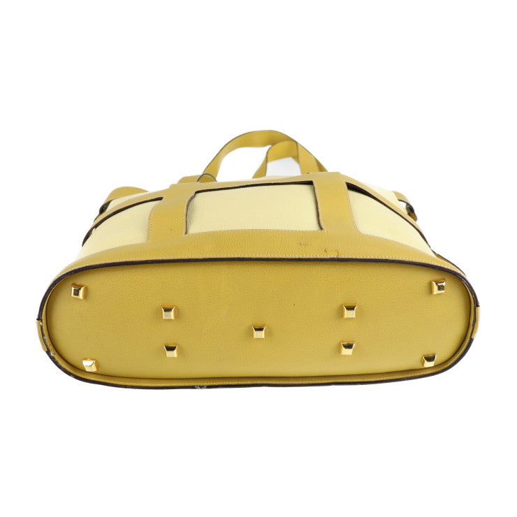 Salvatore Ferragamo サルヴァトーレ フェラガモ ショルダーバッグ トートバッグ AG 21 4229 キャンバス レザー イエロー