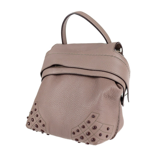 超美品 TOD’S トッズ ウェーブ ライン リュック・デイパック - レザー パープルグレー系 3WAY ミニ バックパック ショルダーバッグ ハンドバッグ