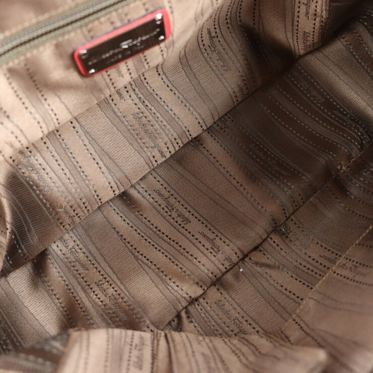 美品 Salvatore Ferragamo サルヴァトーレ フェラガモ ガンチーニ ハンドバッグ EE 21 B713 レザー ピンク系 ミニボストンバッグ