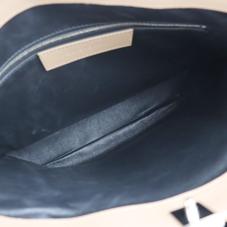 美品 BALENCIAGA バレンシアガ ル・ディス ハンドバッグ 391569 レザー ベージュ シルバー金具 2WAY ショルダーバッグ トートバッグ