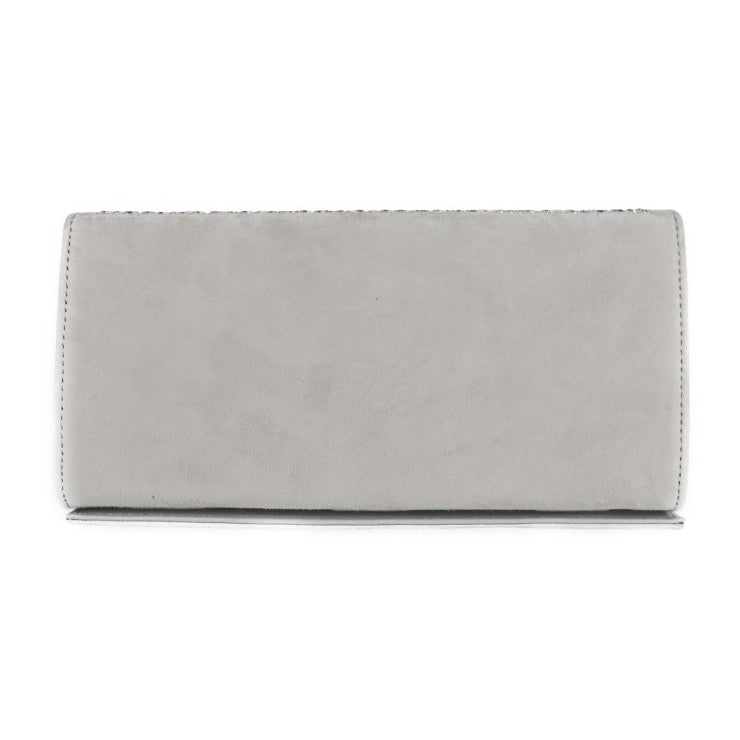 超美品 GIUSEPPE ZANOTTI ジュゼッペザノッティ 2WAY クラッチバッグ ショルダーバッグ IB80042 スウェード グレー系 シルバー金具 スタッズ チェーン スエード パーティーバッグ