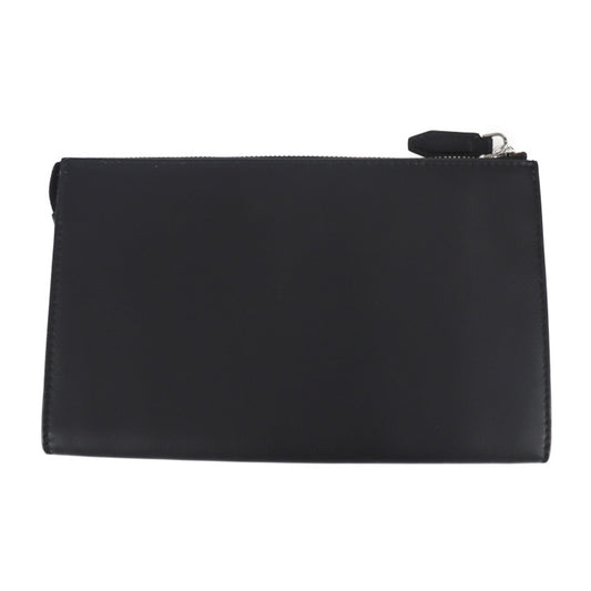 超美品 Salvatore Ferragamo サルヴァトーレ フェラガモ ロゴ スタッズ クラッチバッグ 24 A121 レザー ブラック レッド セカンドバッグ ポーチ