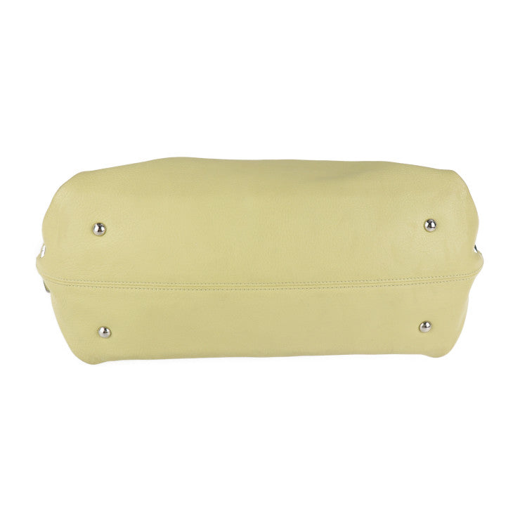 美品 Salvatore Ferragamo サルヴァトーレ フェラガモ スモール ソフィア ガンチーニ ハンドバッグ FZ-21 A871 レザー イエロー シルバー金具 ２way