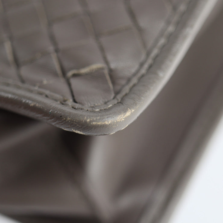 BOTTEGAVENETA ボッテガヴェネタ イントレチャート ビジネスバッグ 170238 レザー グレー ブリーフケース フラップ