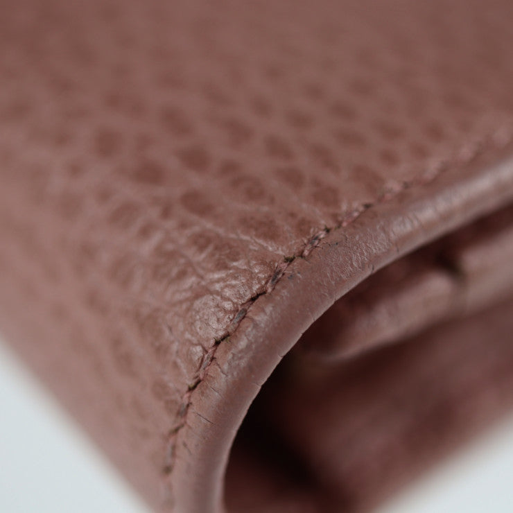 美品 GUCCI グッチ スウィング コンチネンタル ウォレット 長財布 354496 レザー ピンク系 ゴールド金具 フラップ