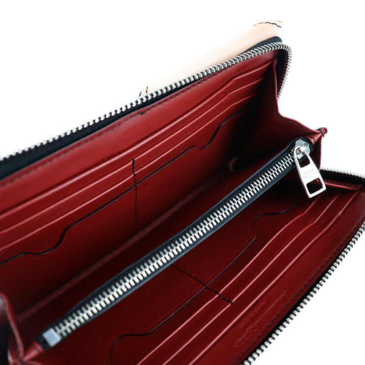 新品未使用展示品 Alexander McQueen アレキサンダーマックイーン ラウンドジップ ウォレット 長財布 554214 レザー ピンク ベージュ シルバー金具 ラウンドファスナー