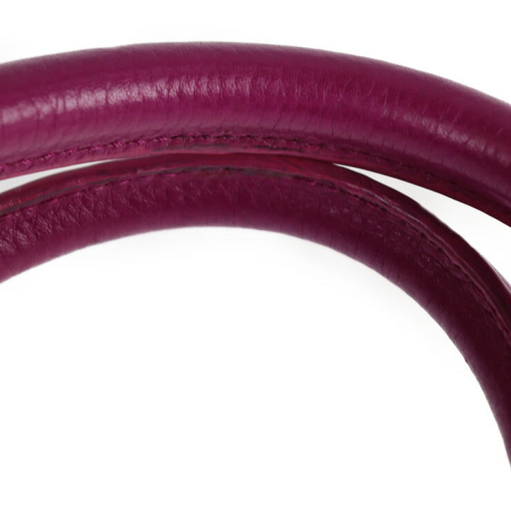 超美品 LOEWE ロエベ クルス ハンドバッグ - レザー パープル ピンク シルバー金具 ２way バイカラー