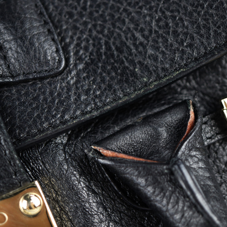 JIMMY CHOO ジミーチュウ ライリー ハンドバッグ レザー ブラック ゴールド金具 2WAY ショルダーバッグ