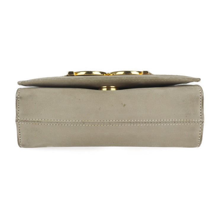 Salvatore Ferragamo サルヴァトーレ フェラガモ ガンチーニ ショルダーバッグ AQ214732 レザー ベージュ ゴールド金具 ポシェット 2Way チェーン