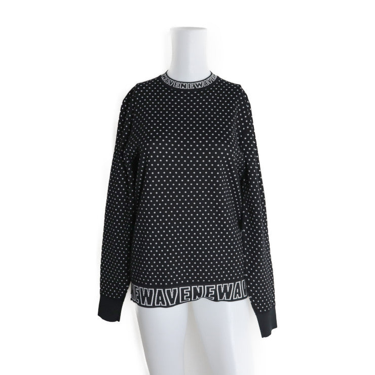 超美品 DIOR HOMME ディオールオム アパレル ニット 733M632ZT649 表記サイズ XS ウール66％ ポリエステル34％ ブラック 長袖 トップス ドット柄