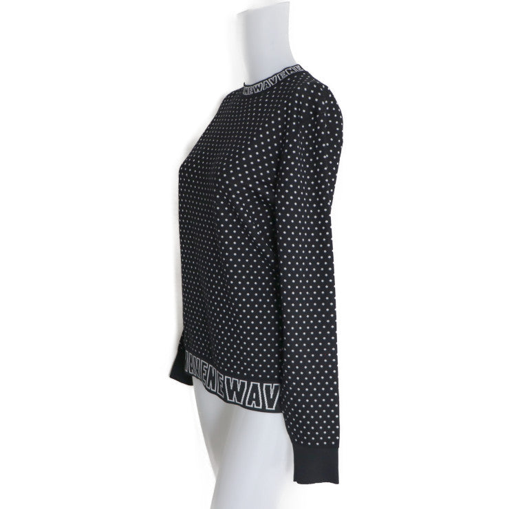 超美品 DIOR HOMME ディオールオム アパレル ニット 733M632ZT649 表記サイズ XS ウール66％ ポリエステル34％ ブラック 長袖 トップス ドット柄