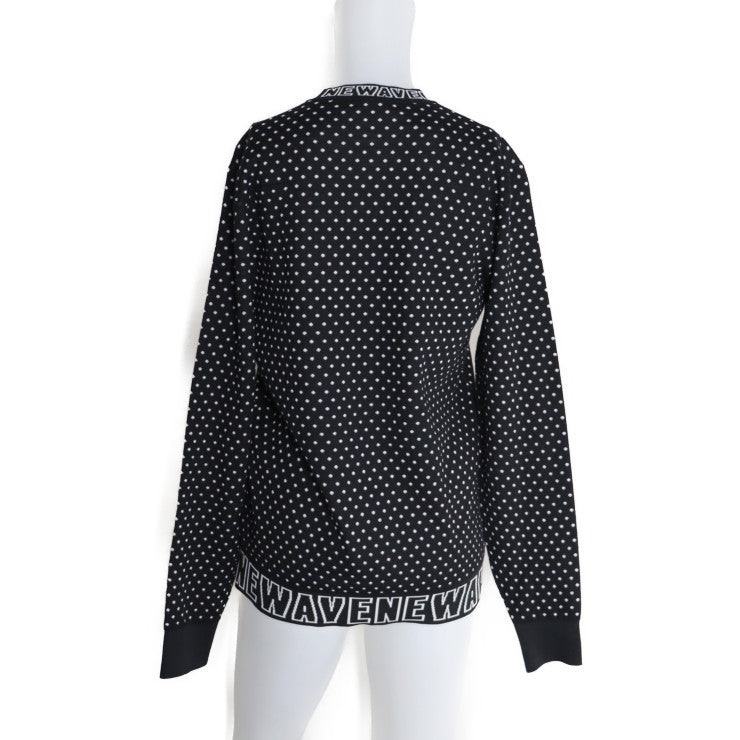 超美品 DIOR HOMME ディオールオム アパレル ニット 733M632ZT649 表記サイズ XS ウール66％ ポリエステル34％ ブラック 長袖 トップス ドット柄