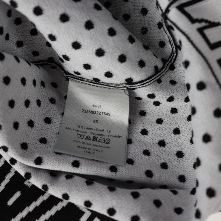 超美品 DIOR HOMME ディオールオム アパレル ニット 733M632ZT649 表記サイズ XS ウール66％ ポリエステル34％ ブラック 長袖 トップス ドット柄