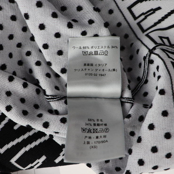 超美品 DIOR HOMME ディオールオム アパレル ニット 733M632ZT649 表記サイズ XS ウール66％ ポリエステル34％ ブラック 長袖 トップス ドット柄