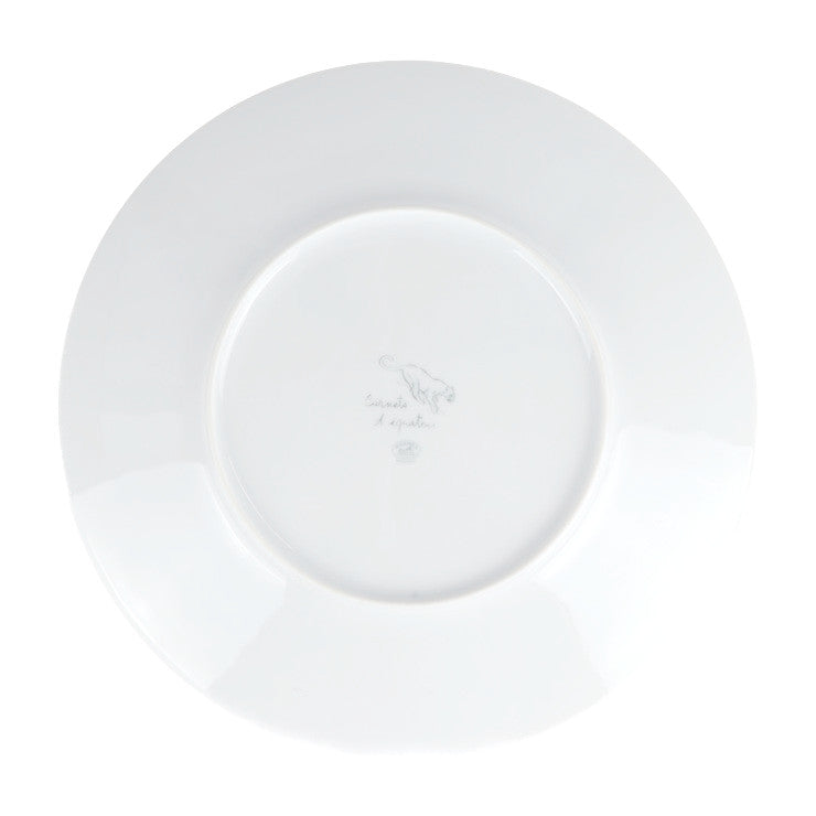 新品未使用展示品 HERMES エルメス 赤道直下のスケッチ 食器 - 陶磁器 ペールアクア系 マルチカラー 日本未入荷 サービング プレート 大皿 32cm 猿 アニマル 2点セット