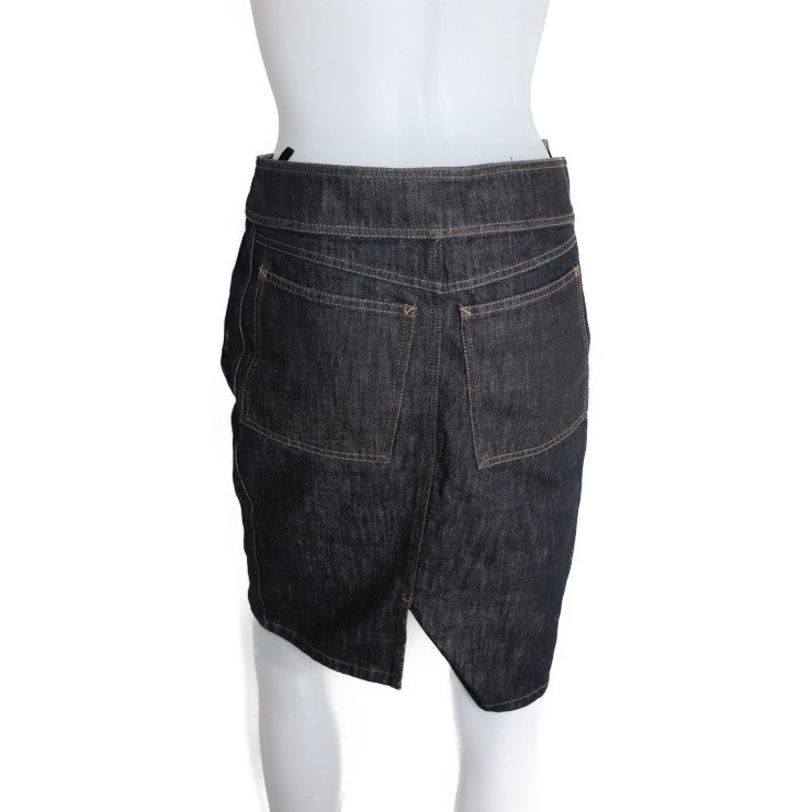 超美品 GUCCI グッチ スカート スカート 091768 ＃40 コットンデニム ブラック タイト ひざ丈スカート ジーンズ