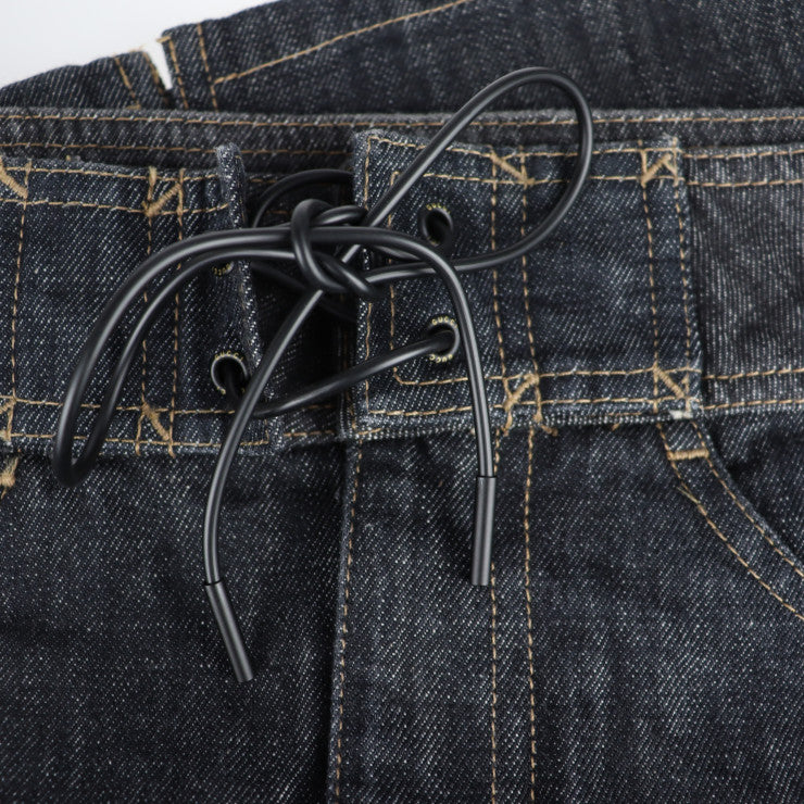 超美品 GUCCI グッチ スカート スカート 091768 ＃40 コットンデニム ブラック タイト ひざ丈スカート ジーンズ