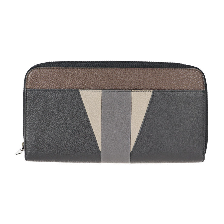 超美品 Furla フルラ ラウンドジップ ウォレット 長財布 レザー ブラック ブラウン グレー オーガナイザー ラウンドファスナ 二つ折り財布