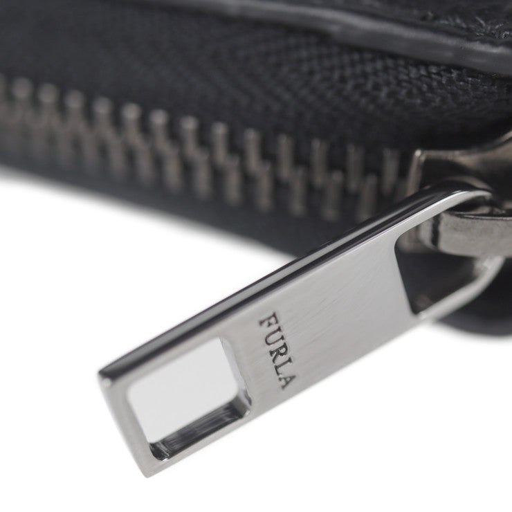 超美品 Furla フルラ ラウンドジップ ウォレット 長財布 レザー ブラック ブラウン グレー オーガナイザー ラウンドファスナ 二つ折り財布