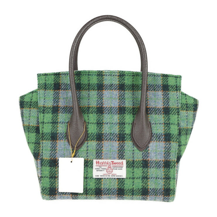 新古未使用展示品 Samantha Thavasa サマンサタバサ バイオレットD ハリスツイード コラボ ハンドバッグ 1720115471 グリーン系 ダークブラウン ゴールド金具 2WAY ショルダーバッグ チェック柄