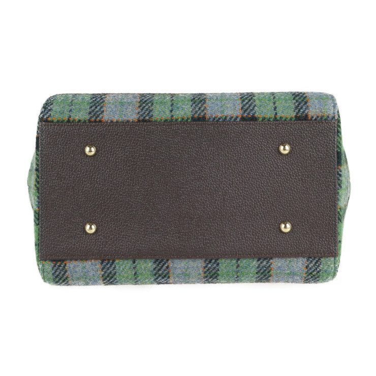 新古未使用展示品 Samantha Thavasa サマンサタバサ バイオレットD ハリスツイード コラボ ハンドバッグ 1720115471 グリーン系 ダークブラウン ゴールド金具 2WAY ショルダーバッグ チェック柄