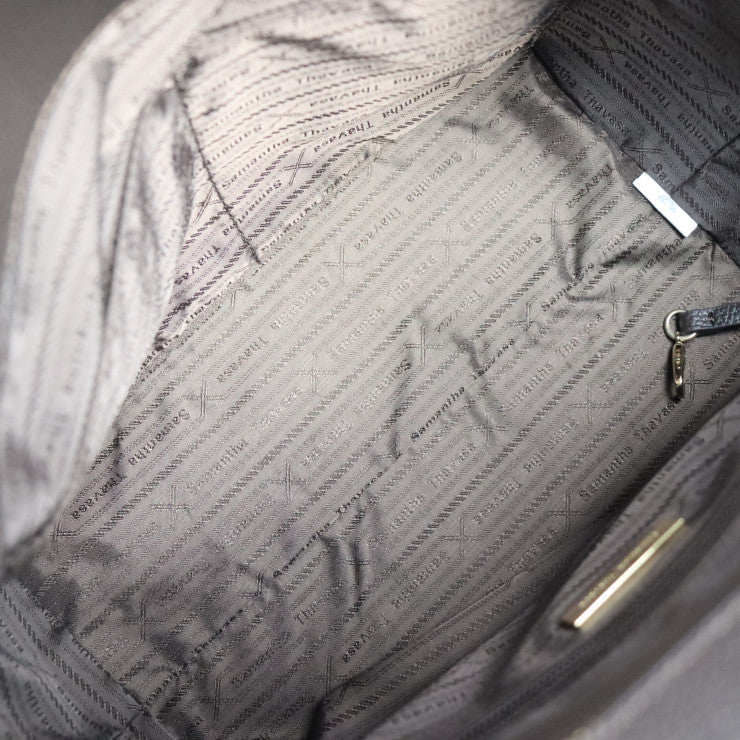 新古未使用展示品 Samantha Thavasa サマンサタバサ バイオレットD ハリスツイード コラボ ハンドバッグ 1720115471 グリーン系 ダークブラウン ゴールド金具 2WAY ショルダーバッグ チェック柄