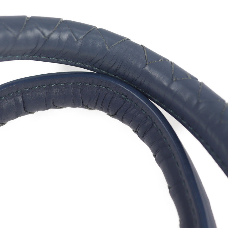 BOTTEGAVENETA ボッテガヴェネタ プリュッセ イントレチャート ハンドバッグ 283363 レザー ライトブルー ミニボストンバッグ