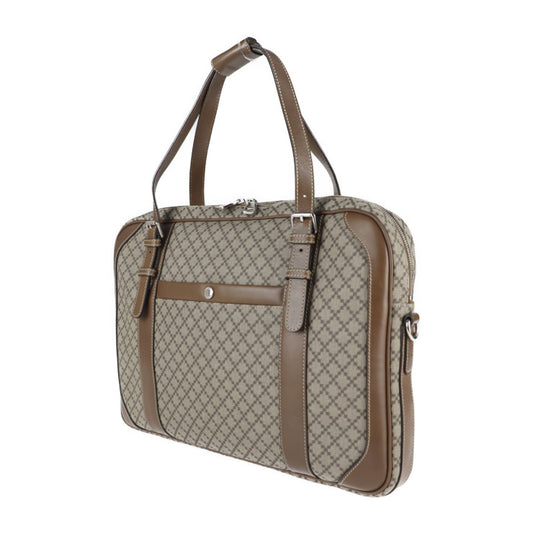 美品 GUCCI グッチ ディアマンテ ビジネスバッグ 267898 PVC レザー ベージュ ブラウン 2WAY ブリーフケース