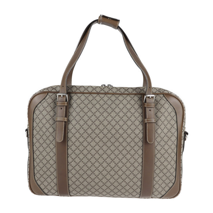 美品 GUCCI グッチ ディアマンテ ビジネスバッグ 267898 PVC レザー ベージュ ブラウン 2WAY ブリーフケース