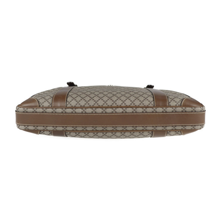 美品 GUCCI グッチ ディアマンテ ビジネスバッグ 267898 PVC レザー ベージュ ブラウン 2WAY ブリーフケース