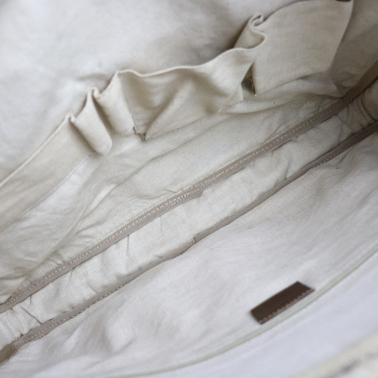 美品 GUCCI グッチ ディアマンテ ビジネスバッグ 267898 PVC レザー ベージュ ブラウン 2WAY ブリーフケース