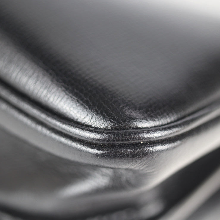 超美品 GUCCI グッチ マリーナ ショルダーバッグ 576422 レザー ブラック ゴールド金具 GGロゴ チェーン