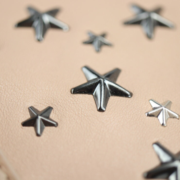 超美品 JIMMY CHOO ジミーチュウ SASHA サシャＳ トートバッグ - レザー ピンクベージュ系 ハンドバッグ ショルダーバッグ ショッピングバッグ スタースタッズ