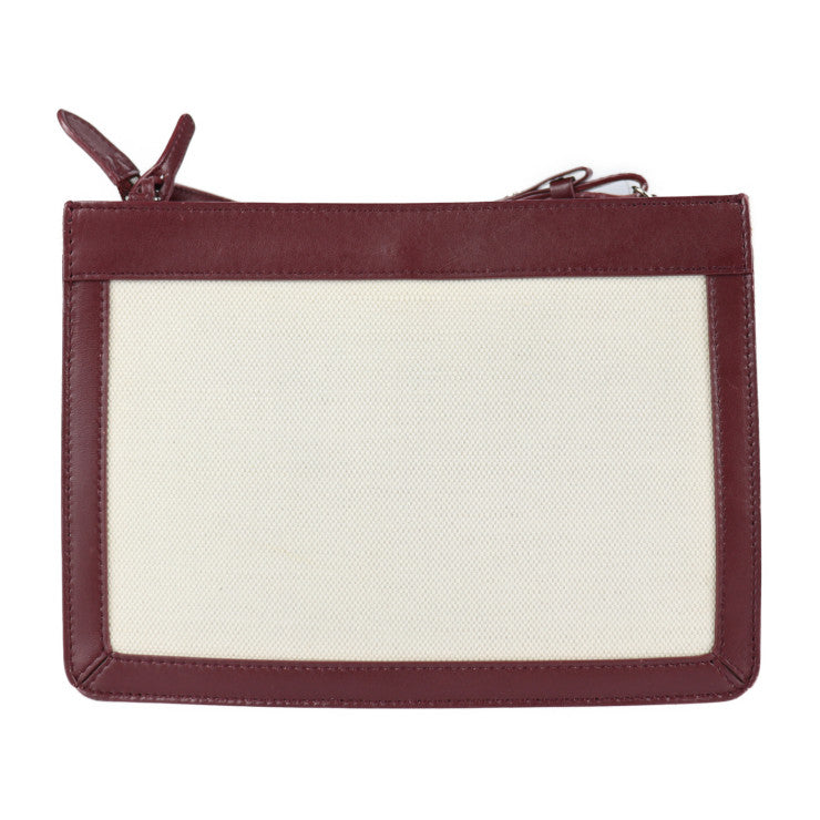 美品 BALENCIAGA バレンシアガ ネイビーポシェット ショルダーバッグ 390641 キャンバス レザー ベージュ ボルドー メッセンジャーバッグ ミニショルダーバッグ